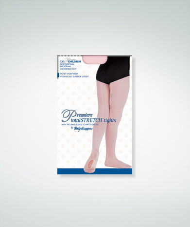 Body Wrappers Girls TotalSTRETCH® Mesh Seamed Convertible Tights
