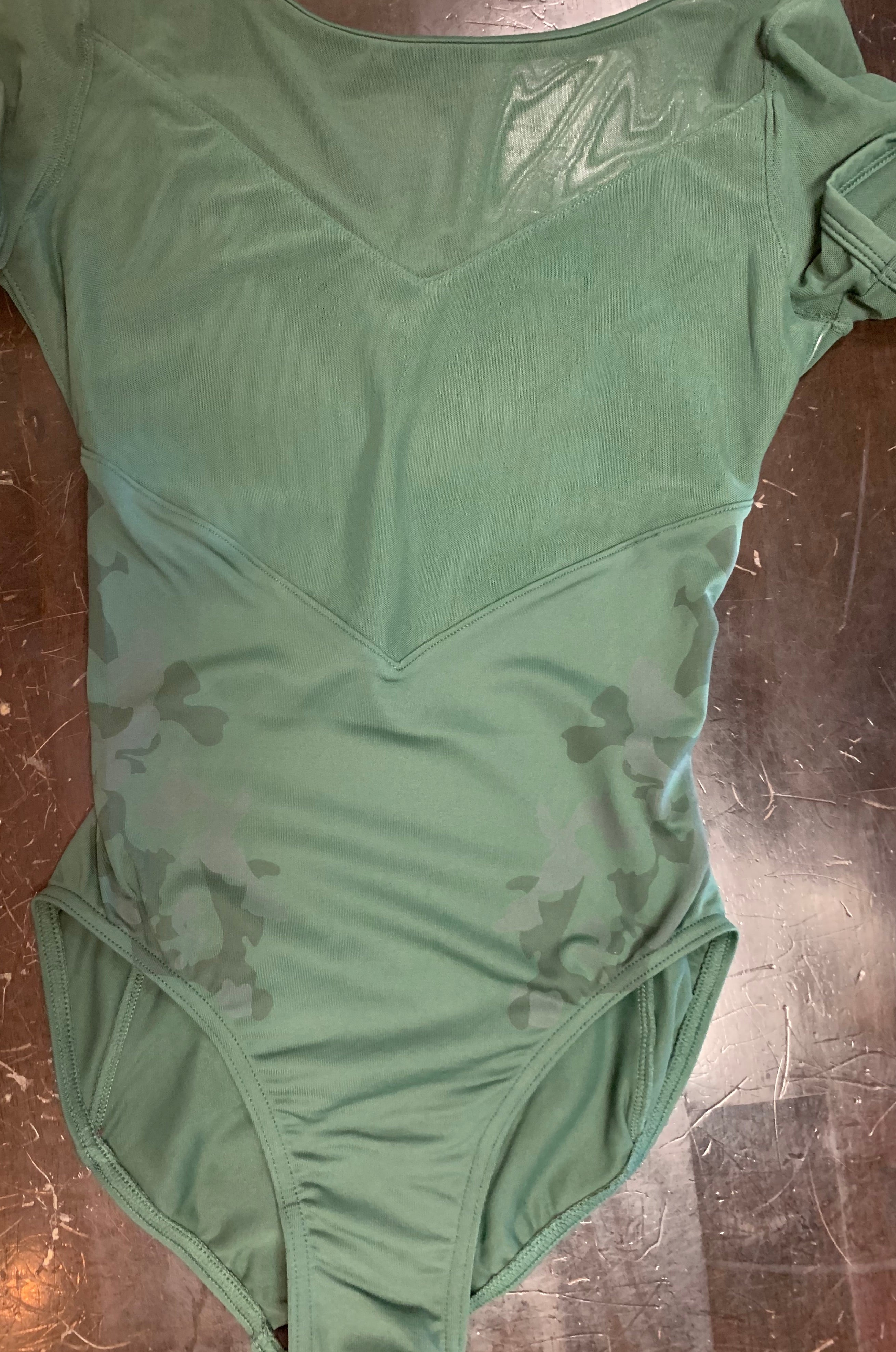 Bloch Women's Boatneck Camo Cap Sleeve Leo