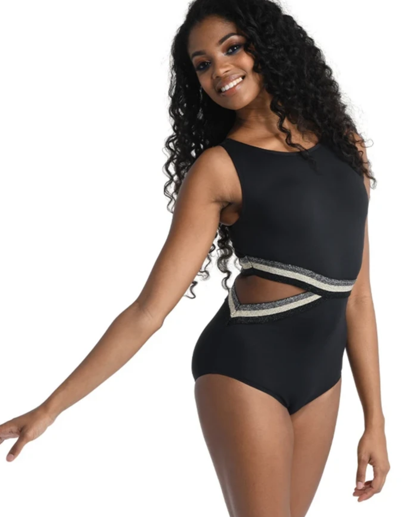 Dance N Motion Women's Lurex Trim Tank Leotard