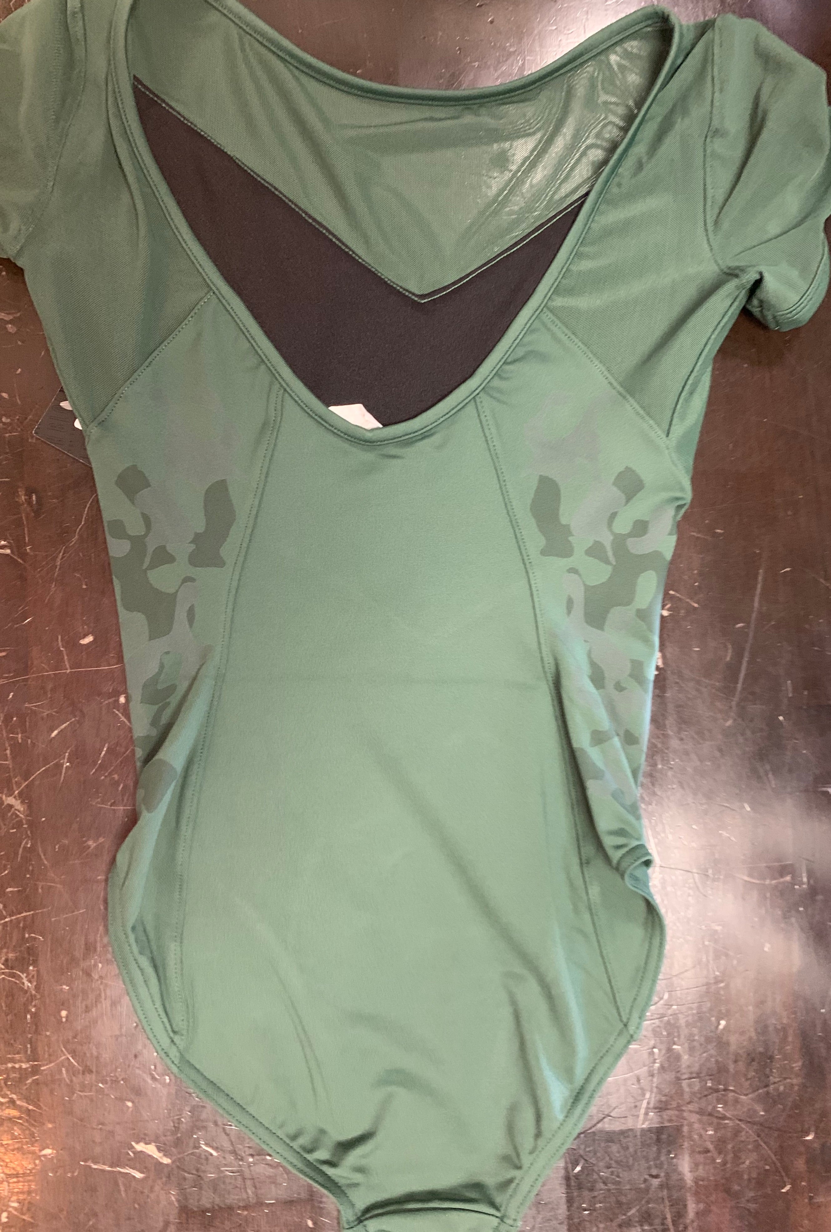 Bloch Women's Boatneck Camo Cap Sleeve Leo